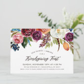 Automne Boho Blooms Friendsgiving Party Invitation (Debout devant)