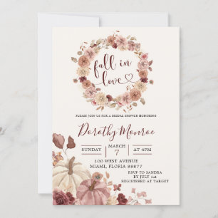 Automne Boho Blush et Marsala Floral Invitation de