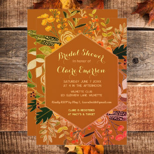 Automne Boho cadre floral invitation