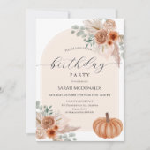Automne Boho Femme Anniversaire Fête Invitation (Devant)