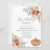 Automne Boho Femme Anniversaire Invitation (Devant)