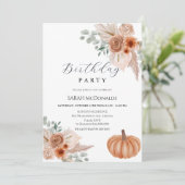 Automne Boho Femme Anniversaire Invitation (Debout devant)