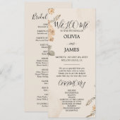 Automne Boho Floraisons | Programmes de Mariage Mo (Devant / Derrière)