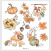 Automne Boho Watercolor Stickers (Feuille)