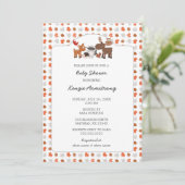 Automne Bois Animaux Baby showers Invitations (Debout devant)