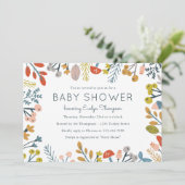 Automne Botanique Baby Shower Invitations (Debout devant)