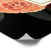 Automne Bourgogne Floral Fête des mariées Affiche  (Coin)