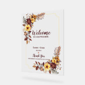Automne Bourgogne Floral Rustic Bienvenue À Notre (Angle)