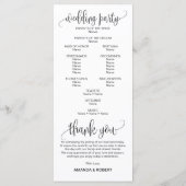 Automne Bourgogne Orange Programme de Mariage Flor (Dos)