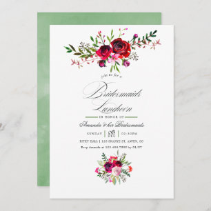 Automne Bridesmaitres déjeuner Floral Invitation