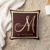 Automne Brown et Crème Mariage coussin (Couverture)