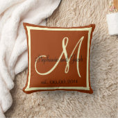Automne Brown et Crème Mariage coussin (Couverture)