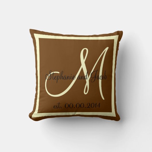 Automne Brown et Crème Mariage coussin (Recto)
