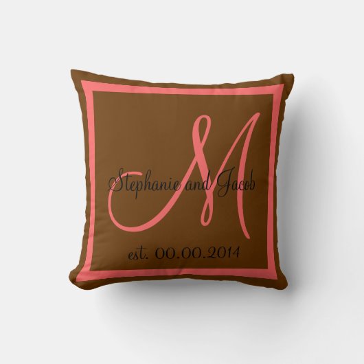 Automne Brown et Rose Mariage rose gardien coussin (Recto)