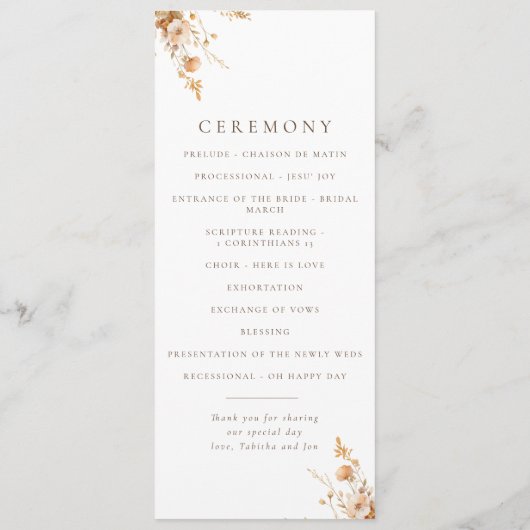 Automne Brown & Orange Fleur sauvage programme de  (Dos)