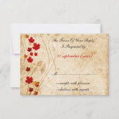 automne brun mariage cartes rsvp (Devant)