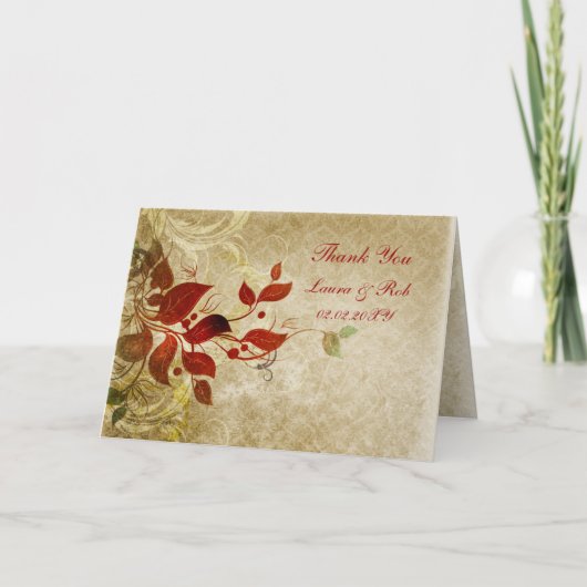 automne brun mariage Merci (Devant)