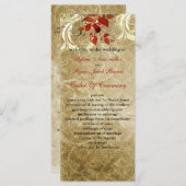 automne brun programme de mariage feuille (Devant / Derrière)