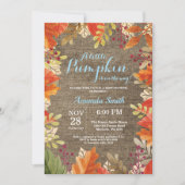 Automne Burlap Boy Baby shower Invitation (Devant)