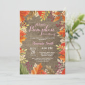 Automne Burlap Fille Baby shower Invitation (Debout devant)
