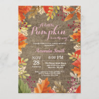 Automne Burlap Fille Baby shower Invitation
