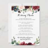 Automne Calligraphie Mariage Kissing Menu Carte de (Devant)