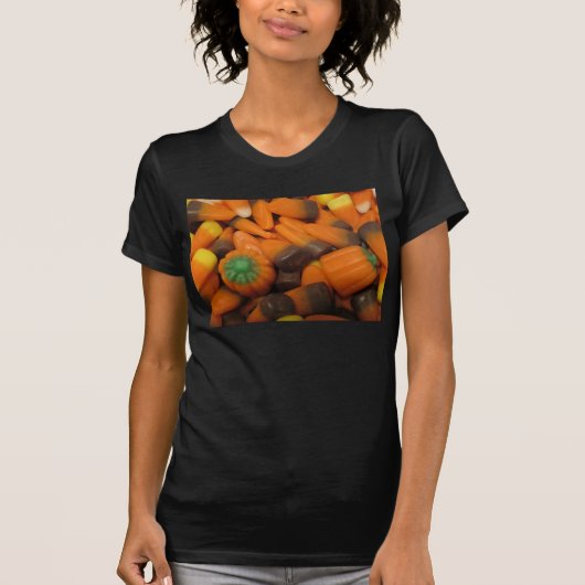 Automne Candy Corn femmes Petite T-shirt (Devant)