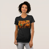 Automne Candy Corn femmes Petite T-shirt (Devant entier)