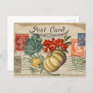 AUTOMNE CARTE POSTALE COLLAGE VINTAGE