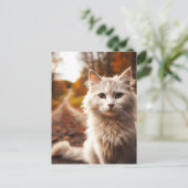 AUTOMNE CARTES POSTALES pour chat blanc (Debout devant)