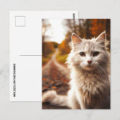 AUTOMNE CARTES POSTALES pour chat blanc (Devant / Derrière)