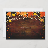 Automne Chaîne Lumières Bois Faire-part de mariage (Dos)