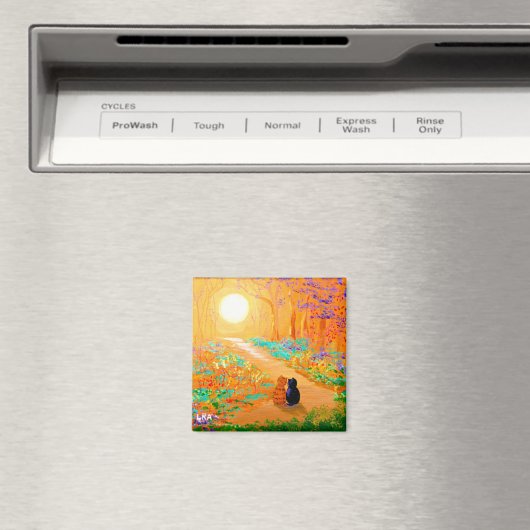 Automne Chats Noirs Magnet de créationarts (In Situ (Lave-vaisselle))