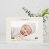 Automne Chêne Feuille Faire-part de naissance phot (Debout devant)