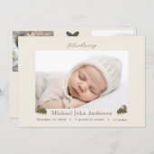 Automne Chêne Feuille Faire-part de naissance phot (Devant / Derrière)