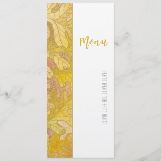 Automne Chêne Feuille Menu Mariage (Dos)