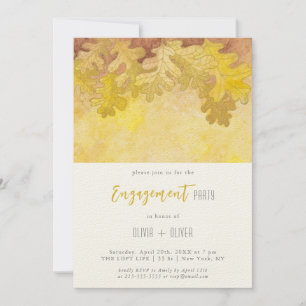 Automne Chêne Feuilles Engagement Fête Invitation
