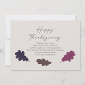 Automne Chêne Feuilles Thanksgiving Carte photo (Dos)