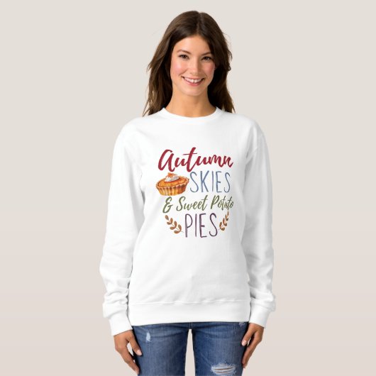Automne Ciels et Sweatshirt de tartes à la pomme d (Devant entier)