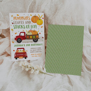 Automne Citrouille Anniversaire Invitation Garçon