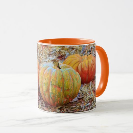 Automne Citrouille Art Mug Cup (Devant droit)