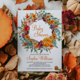 Automne Citrouille Baby shower Invitation