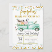 Automne Citrouille Camion Invitation d'anniversair (Devant)