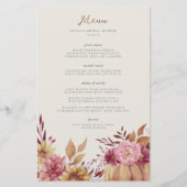 Automne Citrouille et Fleur sauvage Automne Menu d (Devant)