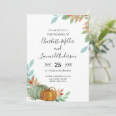 Automne Citrouille Faire-part de mariage (Debout devant)