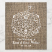 Automne Citrouille Filigree et Étiquettes de vin B (Étiquettes simples)