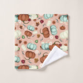 Automne Citrouille Floral (Gant de toilette)
