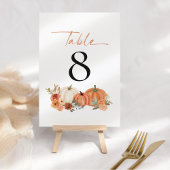 Automne Citrouille Florals Mariage Numéro de table