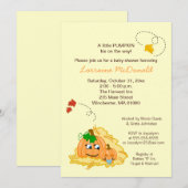 Automne Citrouille GARY Baby shower Invitation Crè (Devant / Derrière)
