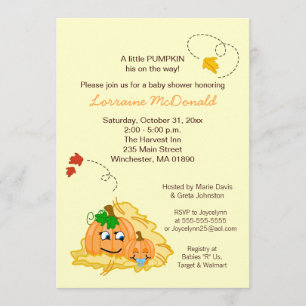 Automne Citrouille GARY Baby shower Invitation Crè